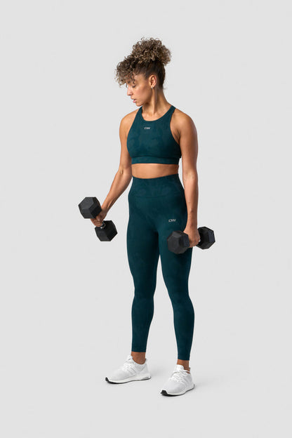 camo seamless sports bra dk teal