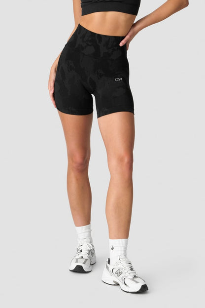 camo seamless shorts black