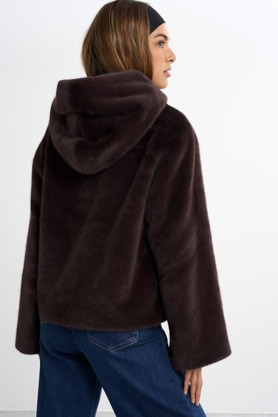 Faux Fur Jacket · Brown