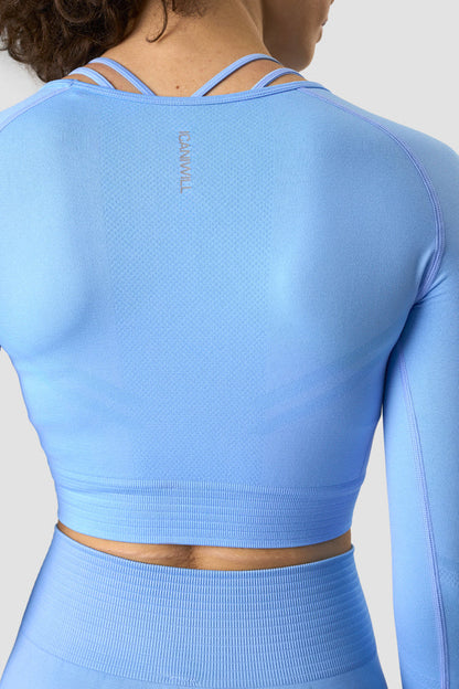 define seamless ls crop top daisy blue