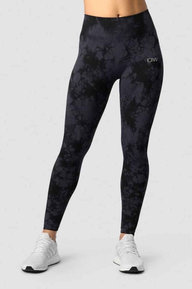 define seamless tie dye tights midnight