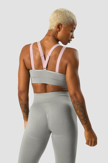 deluxe seamless adjustable sports bra grey