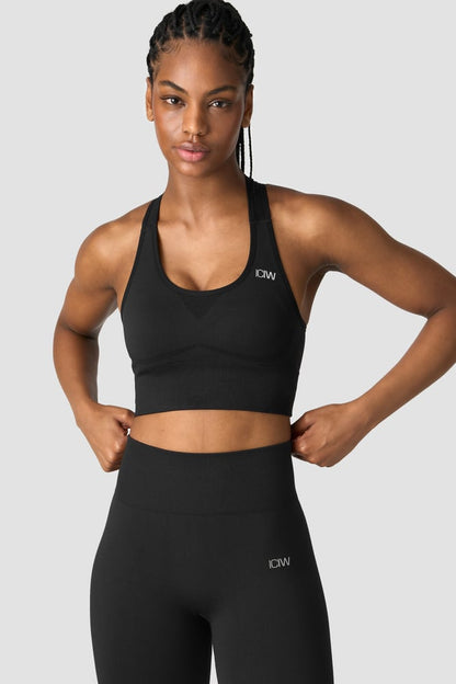 divine seamless sports bra black