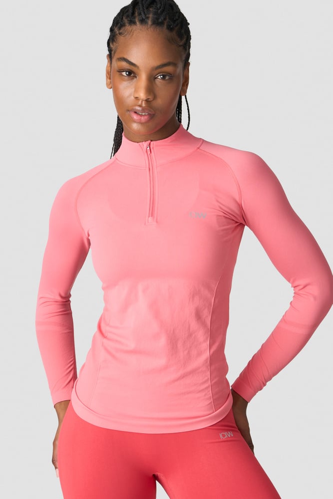 everyday seamless 1/4 zip wmn rose