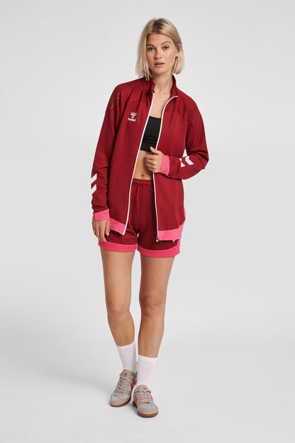 HUMMEL - Hml Lead Women Poly Zip Jacket - Biking Red