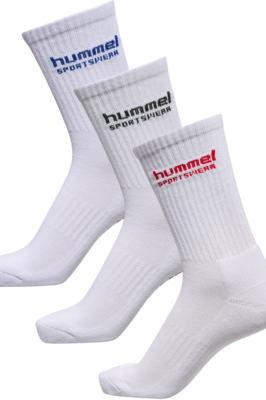 HUMMEL - Hml3-pack Socks Sportswear - White/tango Red