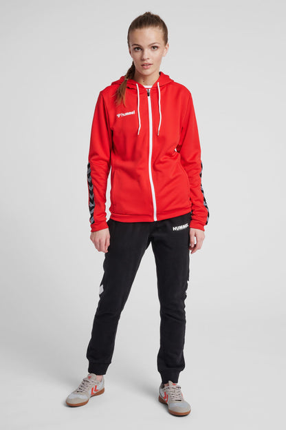 HUMMEL - Hmlauthentic Poly Zip Hoodie Woman - True Red