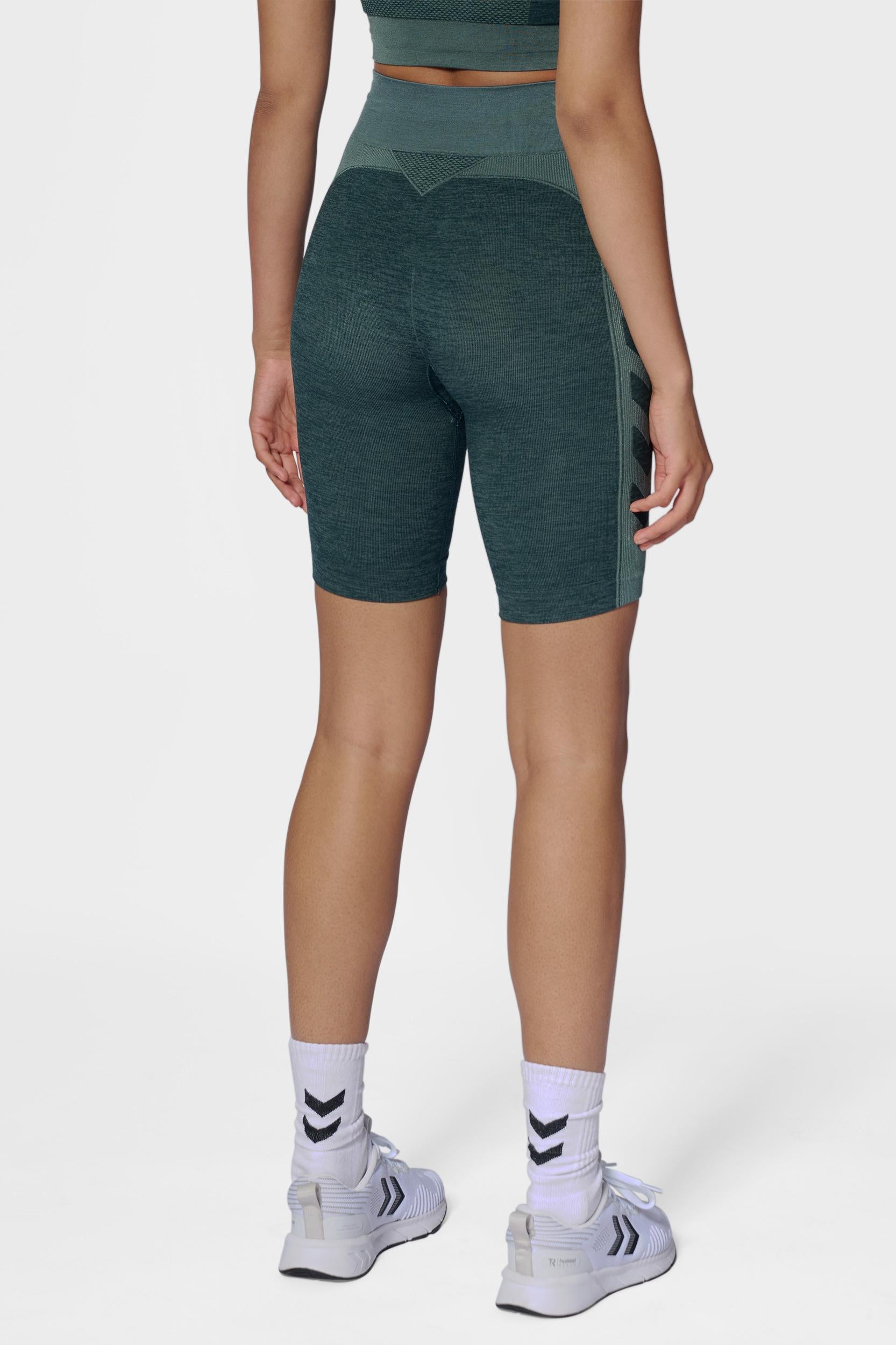 HUMMEL - Hmlclea Seamless Cycling Shorts - Green Gables/garden Topiary Me