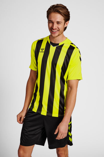 HUMMEL - Hmlcore Xk Striped Jersey S/s - Lime Popsicle/black