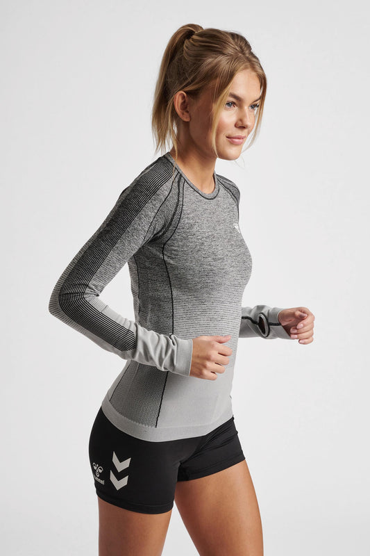 HUMMEL - Hmlgg12 Training Seamless L/s Woman - Black Melange