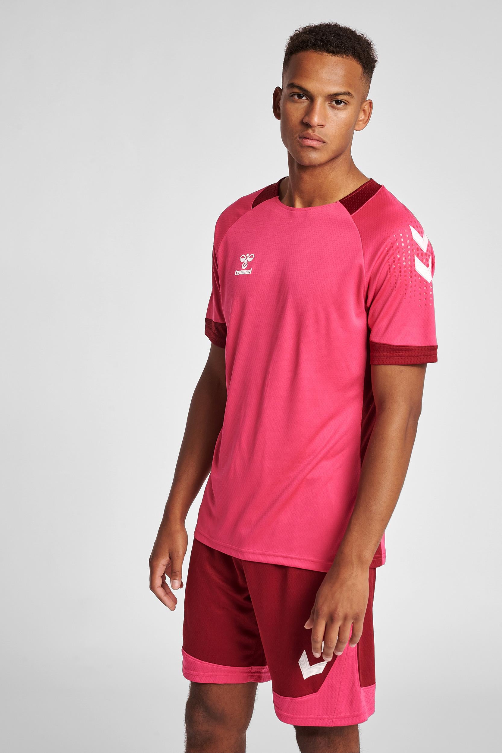 HUMMEL - Hmllead S/s Poly Jersey - Raspberry Sorbet