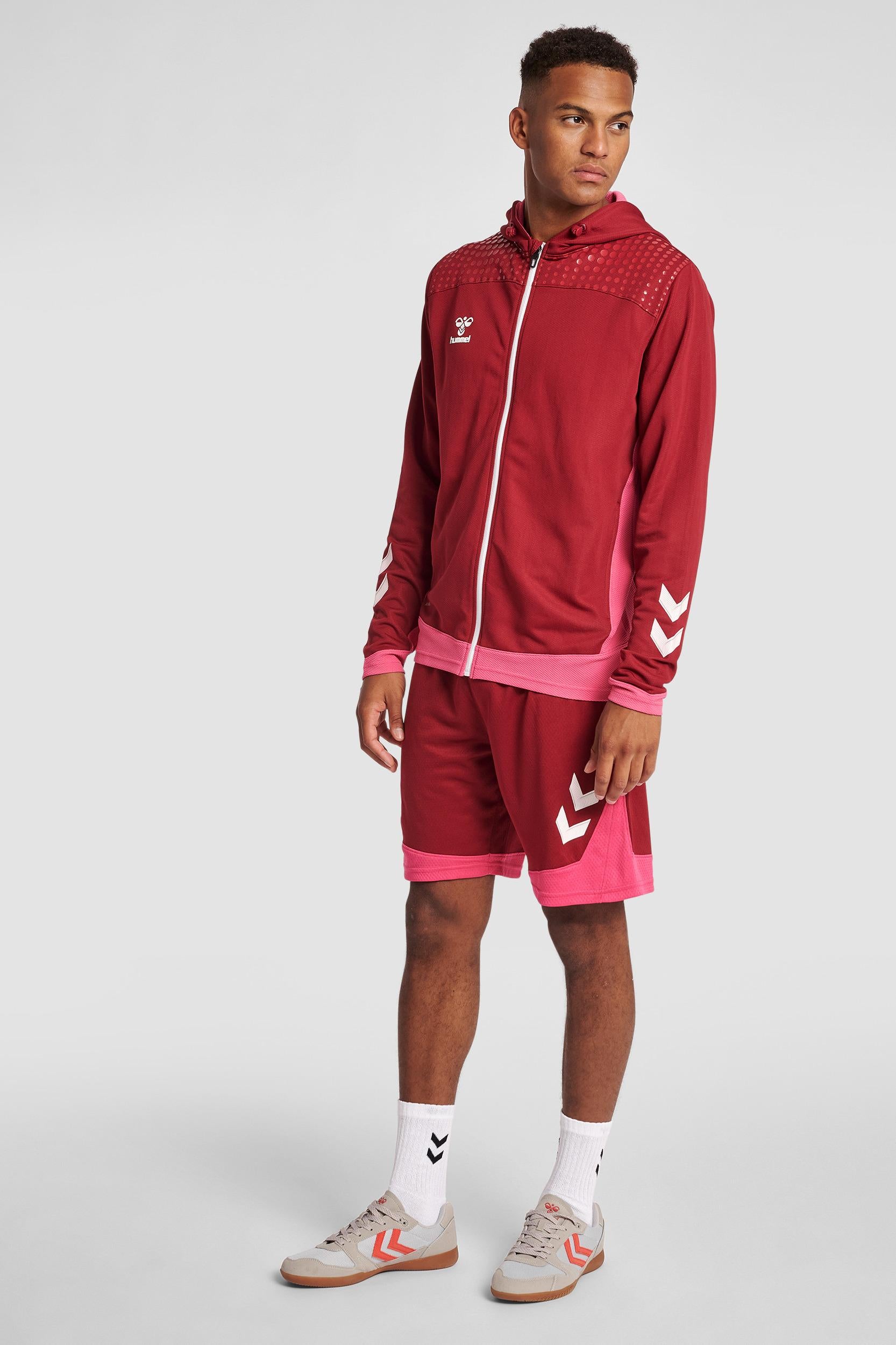 HUMMEL - Hmllead Zip Poly Hoodie - Biking Red