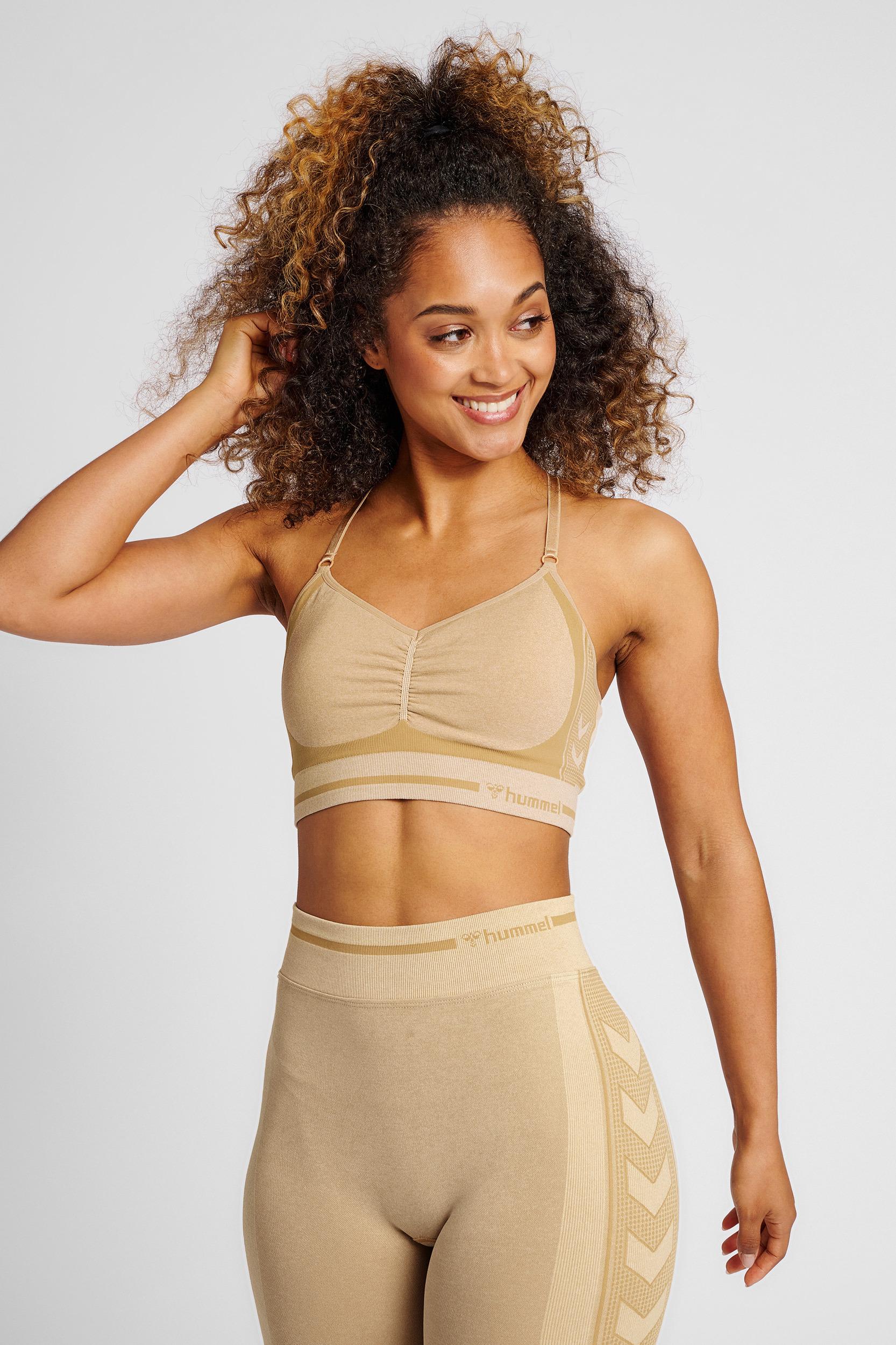 HUMMEL - Hmlmt Lulu Seamless Scrunch Bra - Curds & Whey Melange