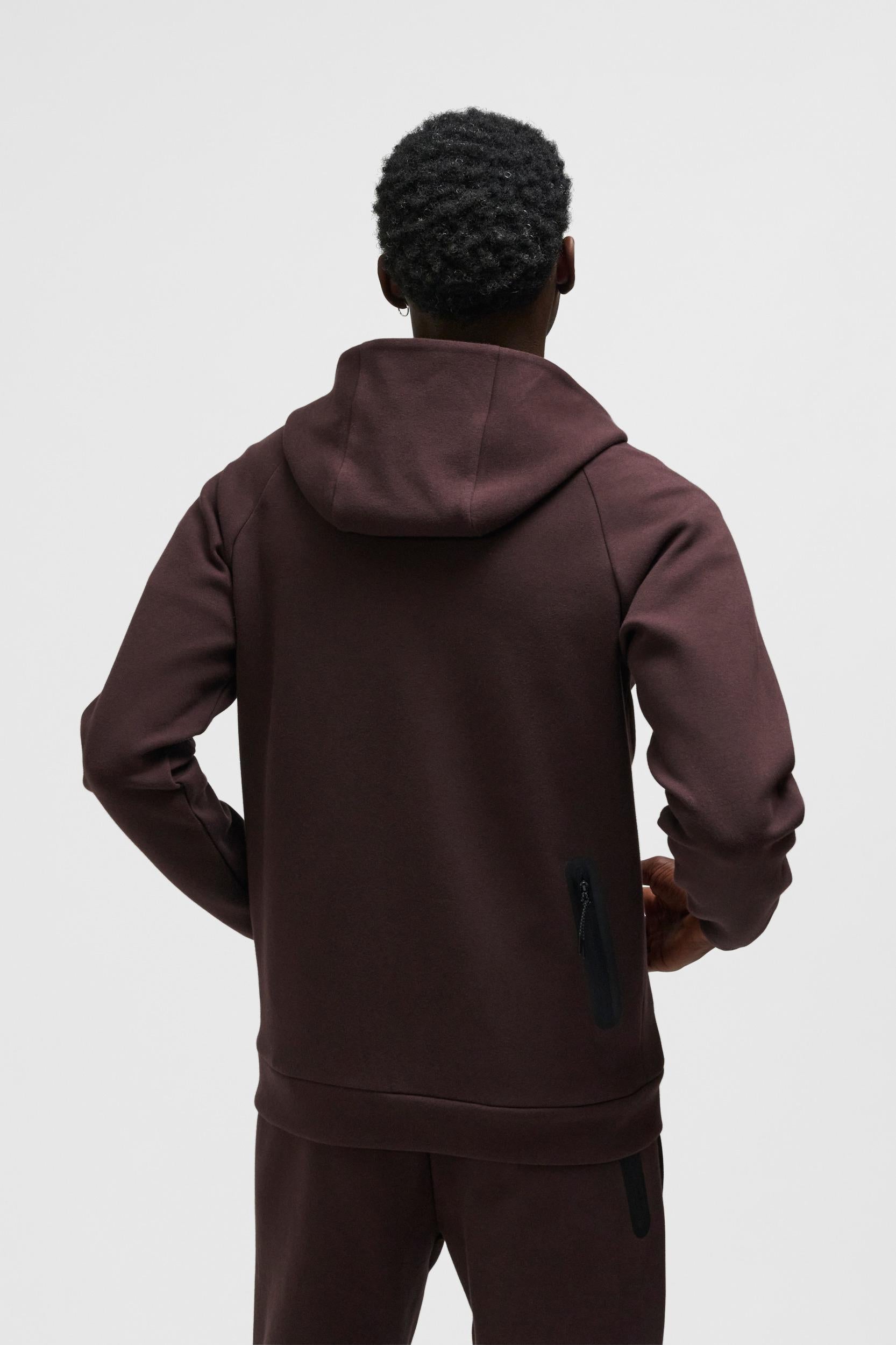 HUMMEL - Hmltech Fleece Regular Zip Hoodie - Chocolate Plum