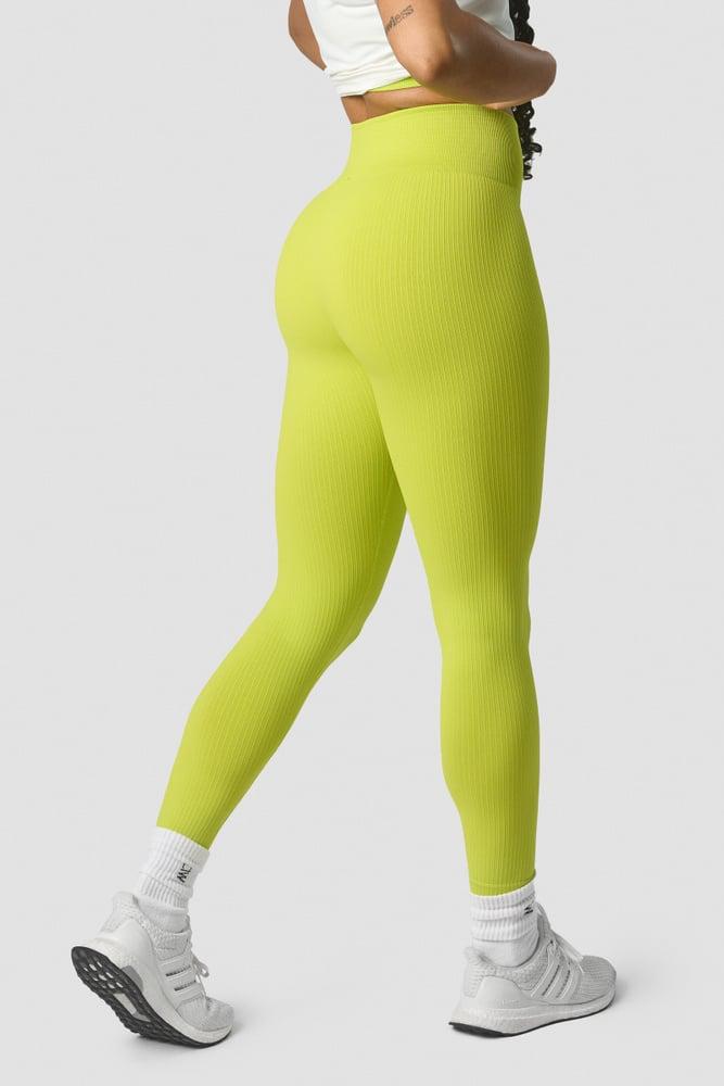 ICANIWILL - Ribbed Define Seamless Tights - Lime Green