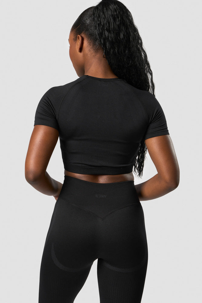 impact seamless cropped t-shirt black