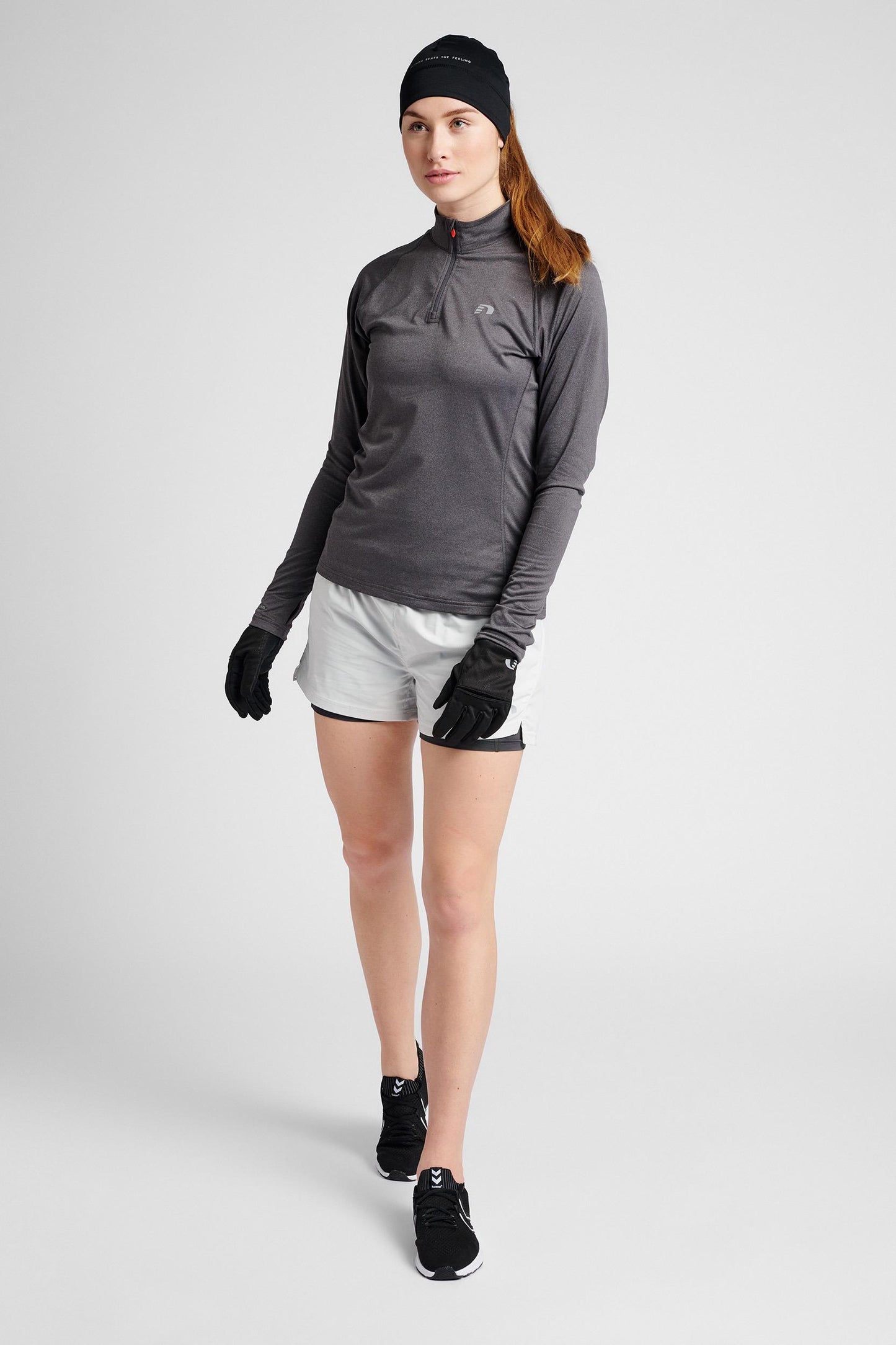 NEWLINE - Women 2-in-1 Running Shorts - Oyster Mushroom