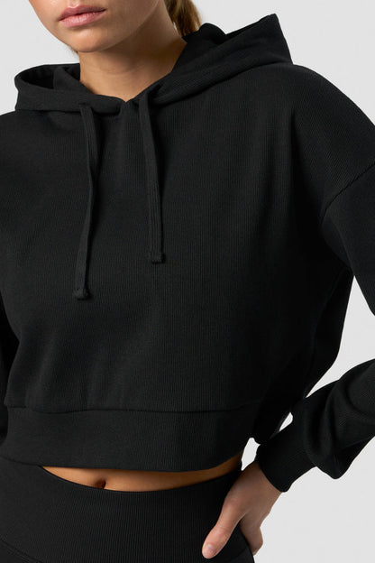 recharge cropped hoodie wmn black