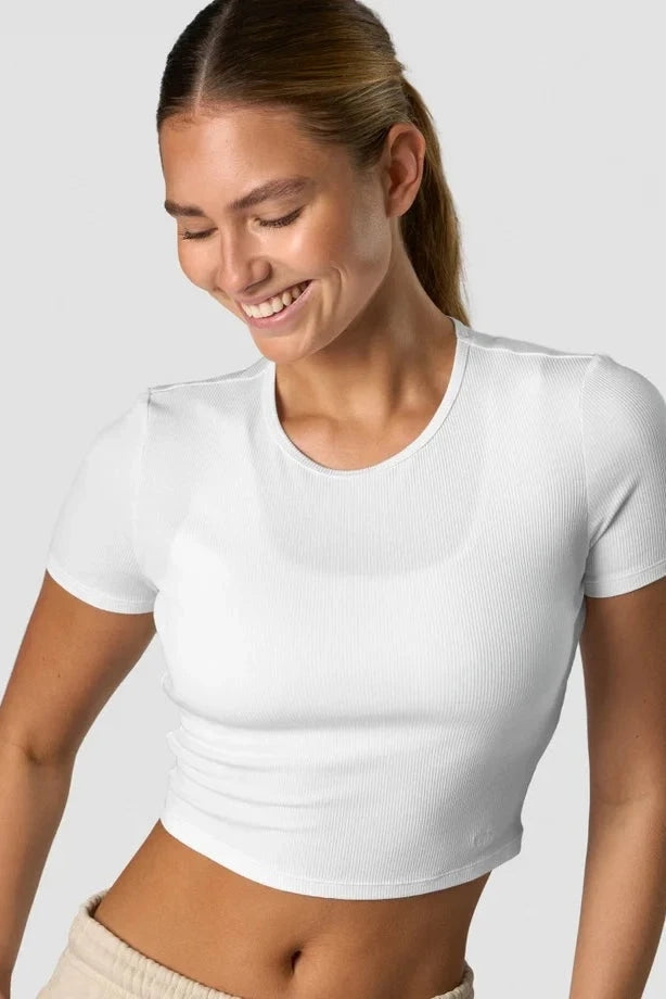 Recharge Ribbed T-Shirt - White - for kvinde - ICANIWILL - Sports BH