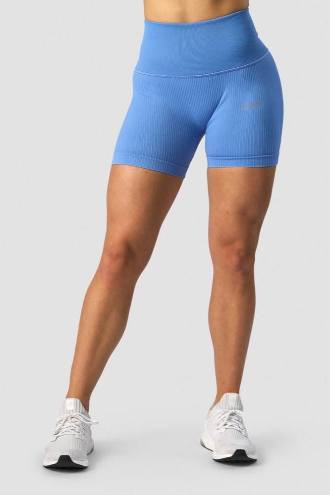 ribbed define seamless pocket shorts pacific blue