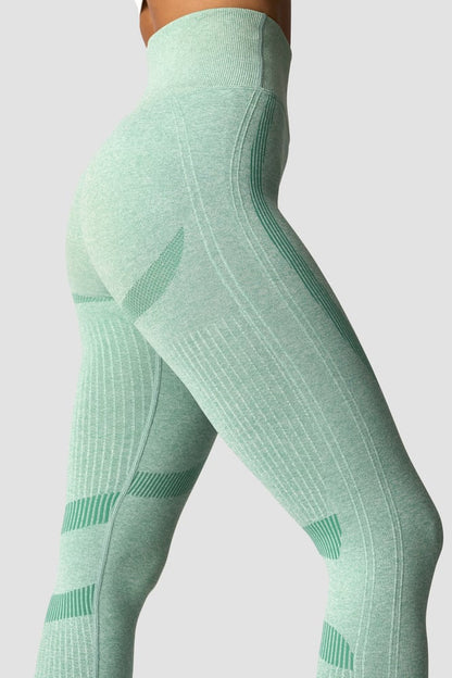 soft seamless tights wmn light green melange